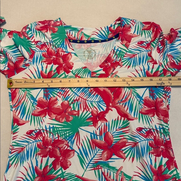 Banana Boat UPF 50+ Women's V-Neck Printed Sleeve Dress Floral Dress Size Medium - Picture 4 of 10